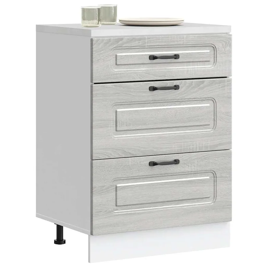 Armoire de cuisine Kalmar sonoma gris bois d'ingénierie