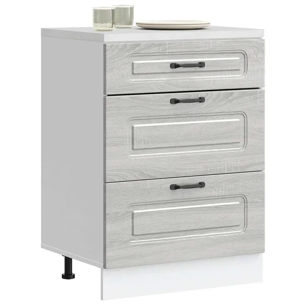 Armoire de cuisine Kalmar sonoma gris bois d'ingénierie