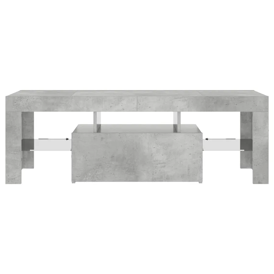 Meuble TV avec lumières LED gris béton 120x35x40 cm - 10