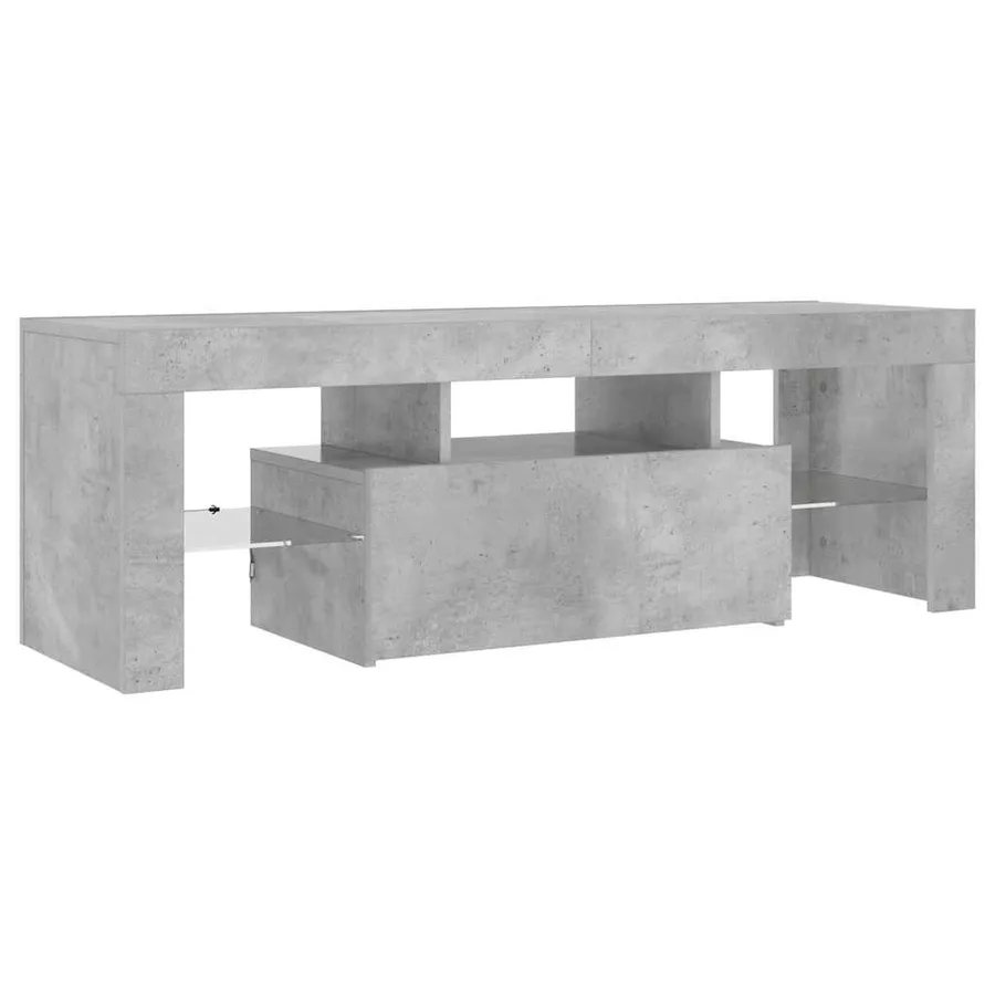 Meuble TV avec lumières LED gris béton 120x35x40 cm - 8