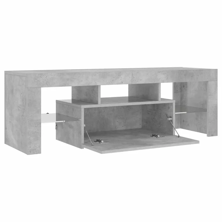 Meuble TV avec lumières LED gris béton 120x35x40 cm - 9