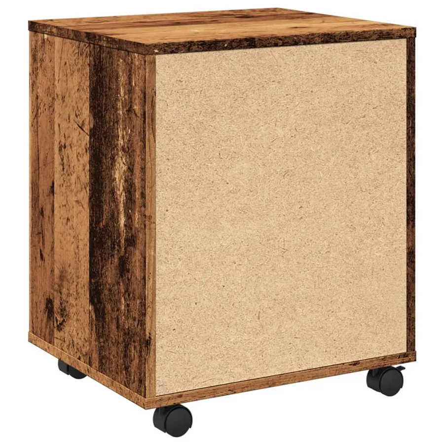 Armoire à roulettes vieux bois 45x38x54 cm bois d'ingénierie - 7