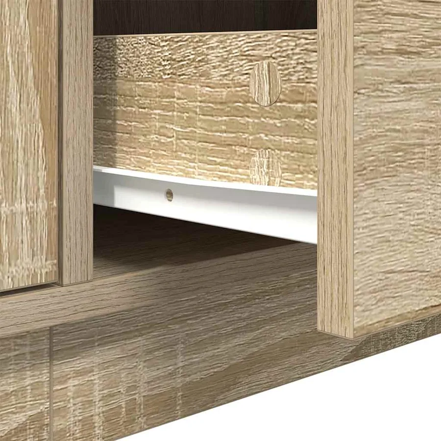 Meuble TV avec lumières LED chêne sonoma 160,5x41x50 cm - 12