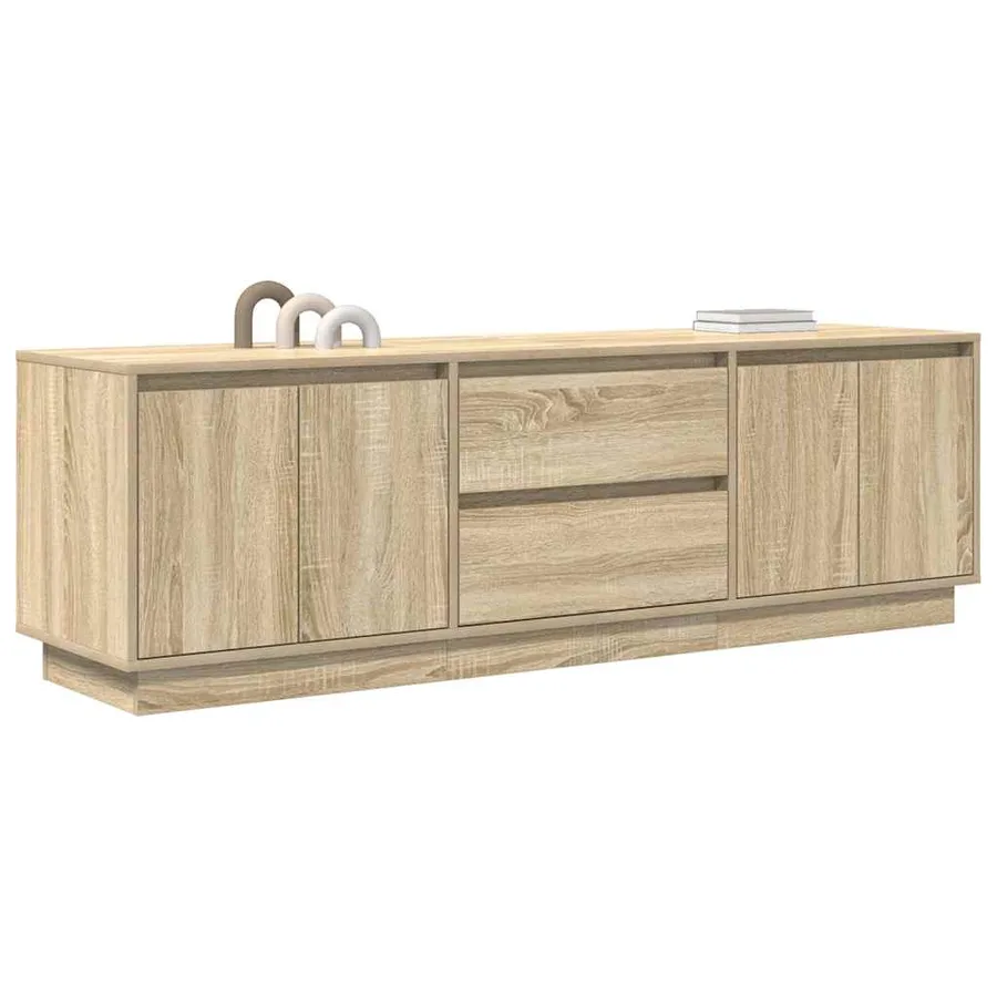 Meuble TV avec lumières LED chêne sonoma 160,5x41x50 cm - 5