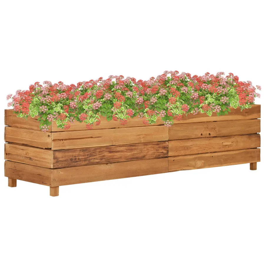 Lit surélevé 150x40x38 cm bois de teck recyclé et acier