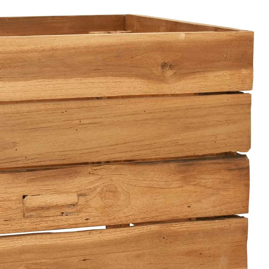 Lit surélevé 150x40x38 cm bois de teck recyclé et acier - 6