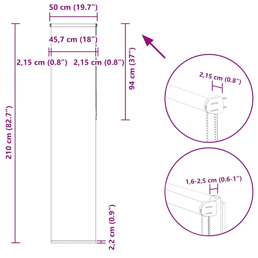 Store enrouleur occultant largeur du tissu 45,7 cm polyester - 18