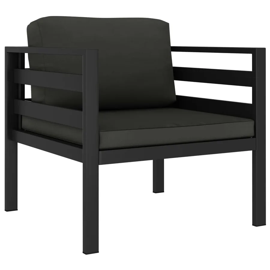 Salon de jardin 6 pcs avec coussins Aluminium Anthracite - 3