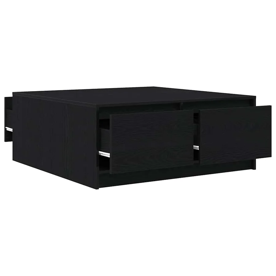 Table basse avec tiroirs chêne noir 100x100x40 cm - 5