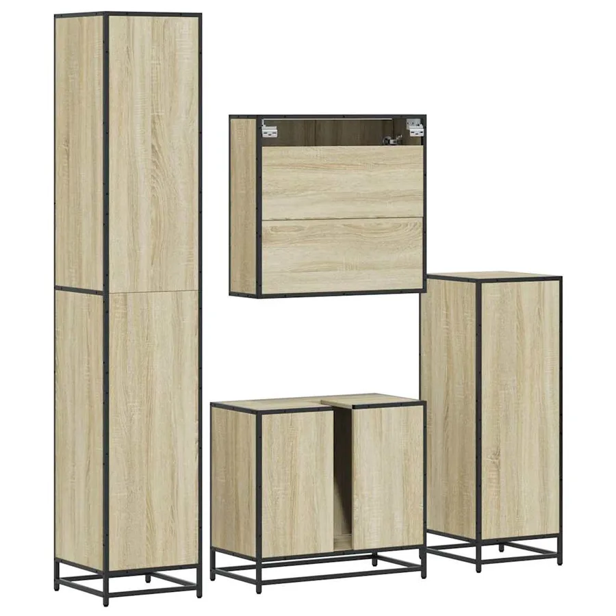 Ensemble de meubles de salle de bain 4 pcs chêne sonoma - 8