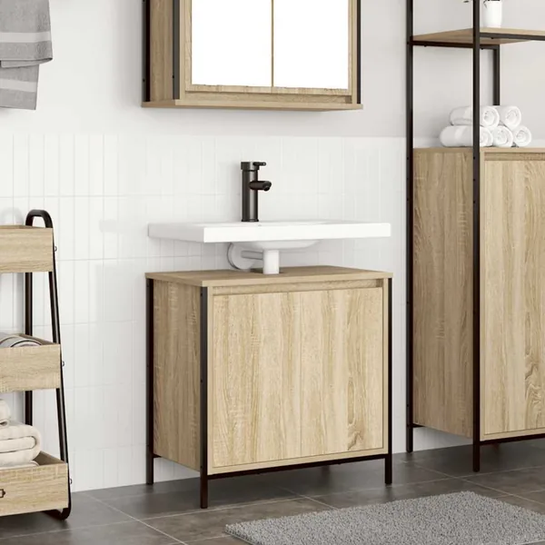 Meuble de salle de bain lavabo chêne sonoma 60x34,5x60 cm