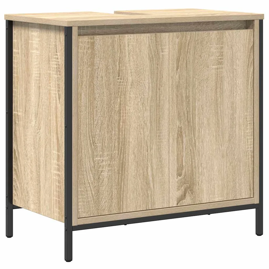 Meuble de salle de bain lavabo chêne sonoma 60x34,5x60 cm - 2