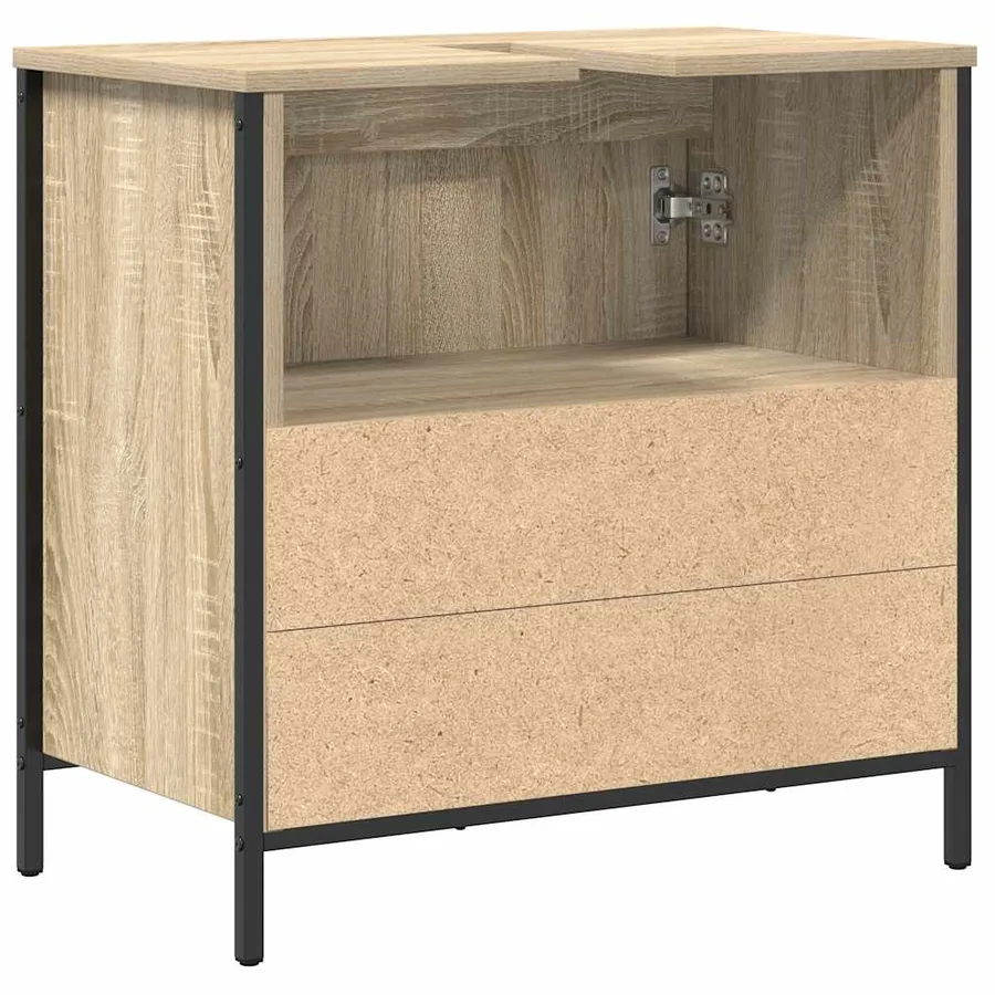 Meuble de salle de bain lavabo chêne sonoma 60x34,5x60 cm - 8