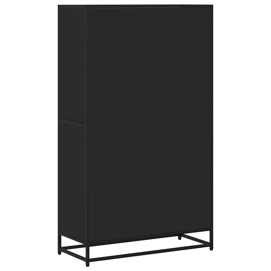 Bibliothèque noir 80,5x35x139 cm bois d'ingénierie - 6