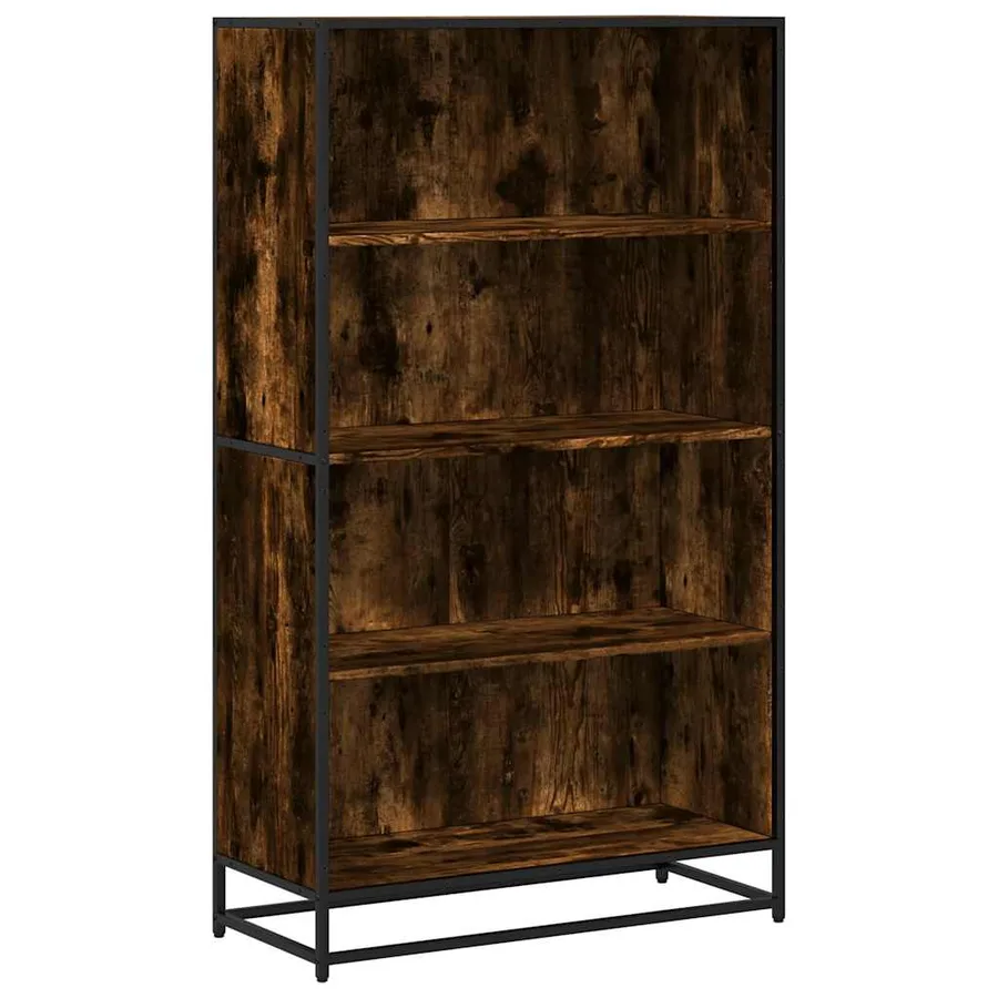 Bibliothèque chêne fumé 80,5x35x139 cm bois d'ingénierie - 2