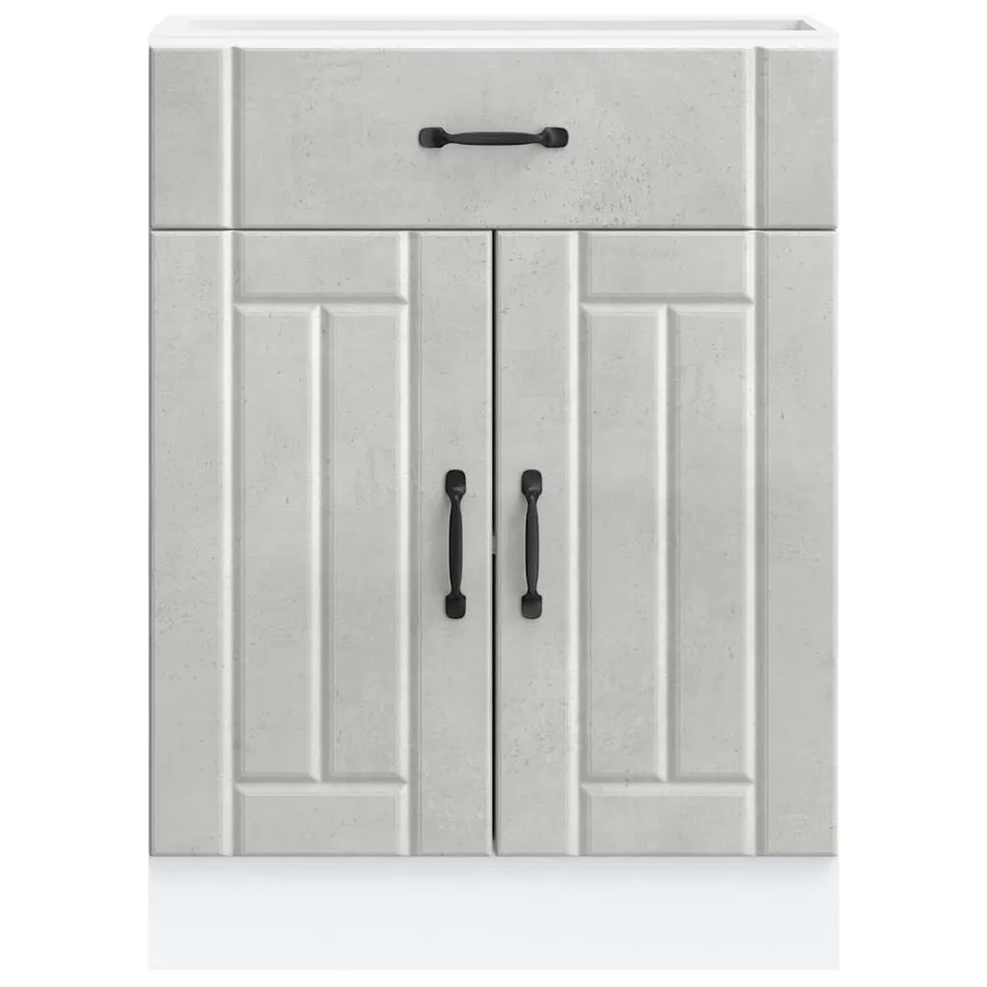Armoire de cuisine Lucca gris béton bois ingénierie - 4