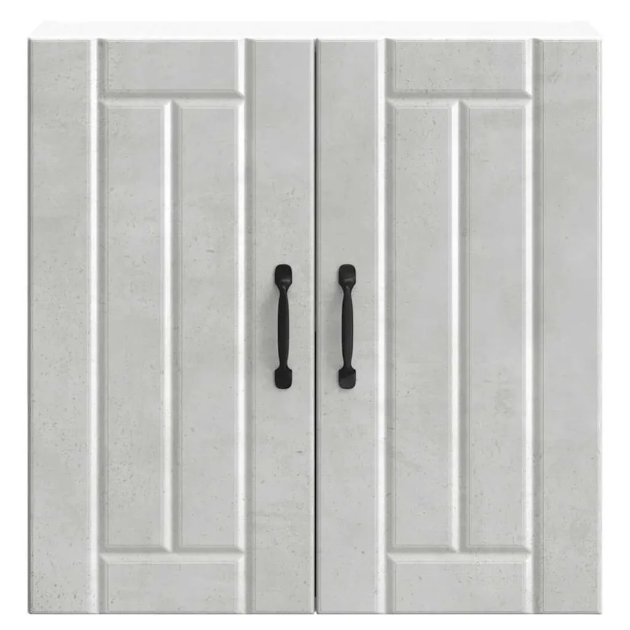 Armoire murale de cuisine Lucca gris béton bois ingénierie - 5