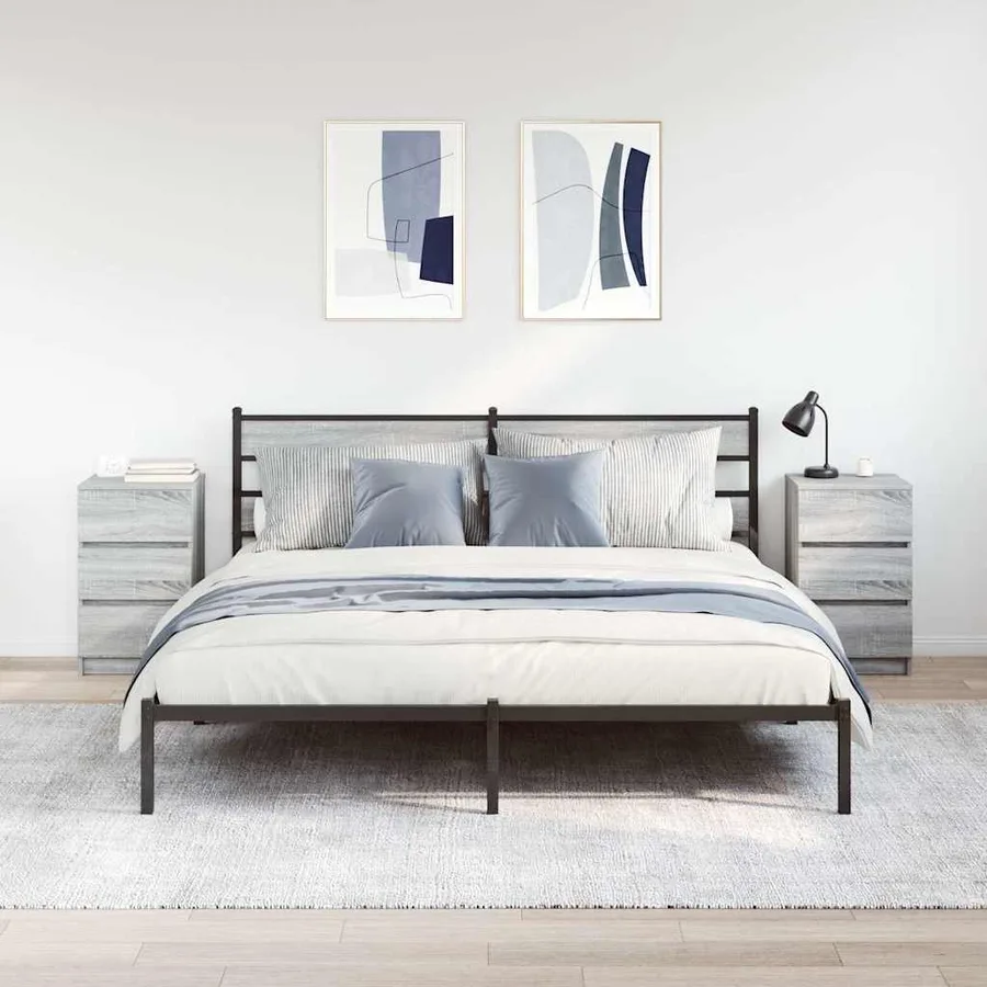 Tables de chevet avec 3 tiroirs 2 pcs sonoma gris 39x35x65 cm - 3