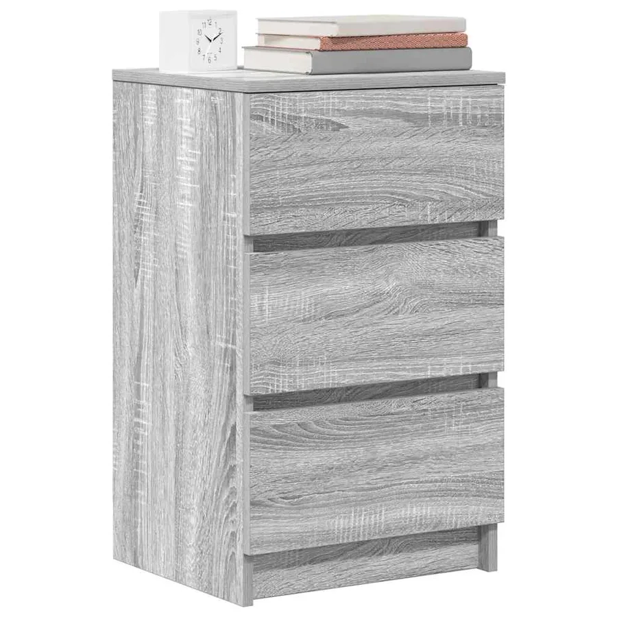 Tables de chevet avec 3 tiroirs 2 pcs sonoma gris 39x35x65 cm - 4