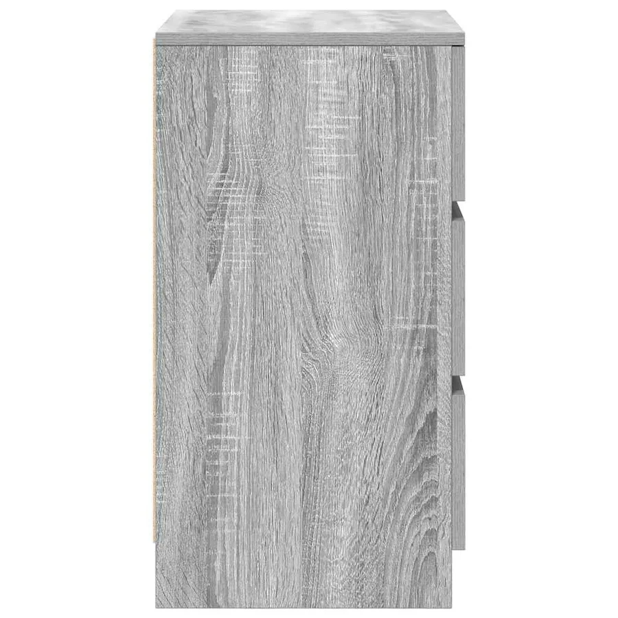 Tables de chevet avec 3 tiroirs 2 pcs sonoma gris 39x35x65 cm - 8