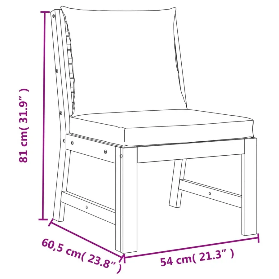 Ensemble à manger de jardin avec coussins 11 pcs bois d'acacia - 14