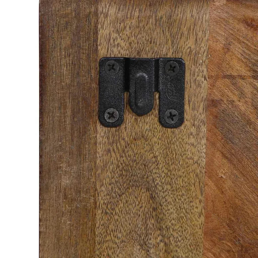 Table de chevet multicolore 50x27x50 cm bois de récupération - 6