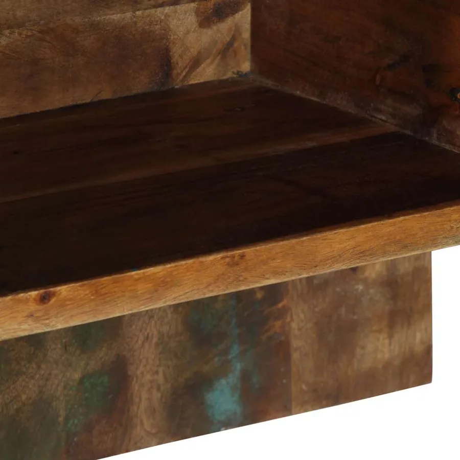 Table de chevet multicolore 50x27x50 cm bois de récupération - 7
