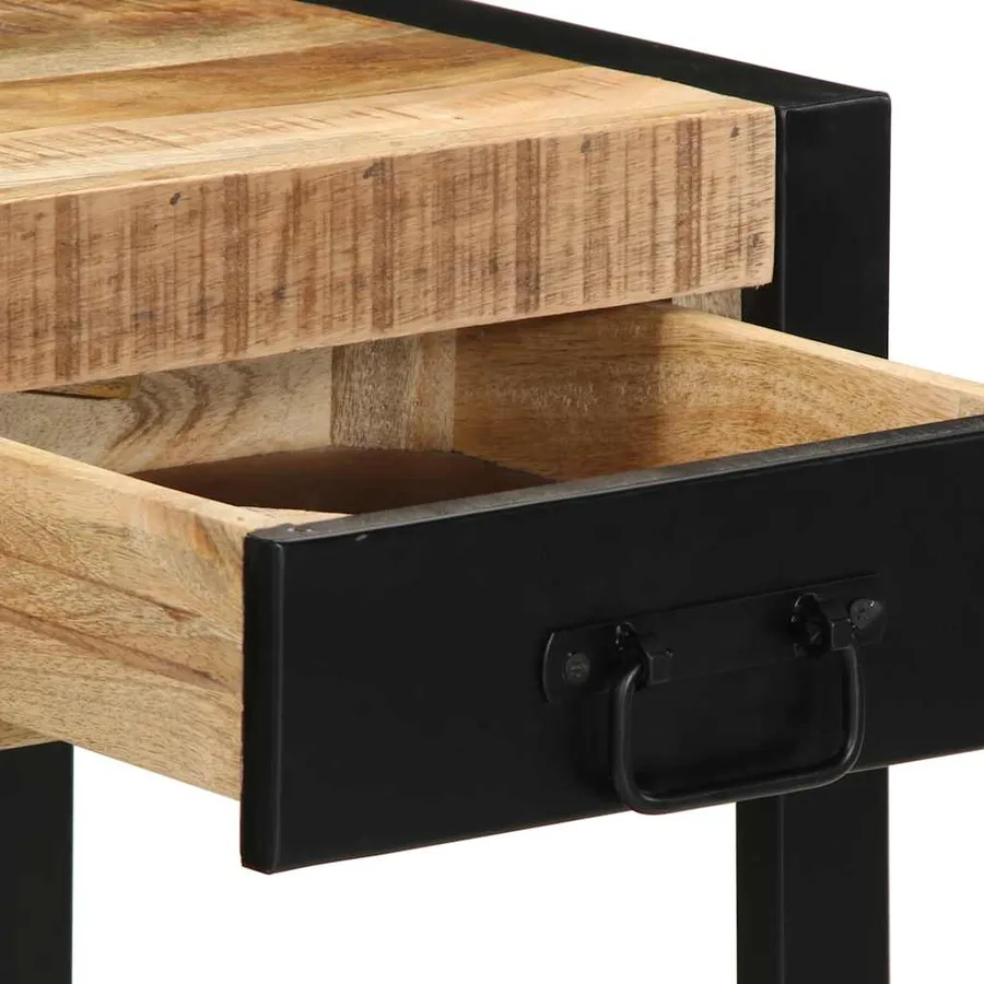 Table d'appoint 40x40x50 cm bois massif de manguier brut - 7