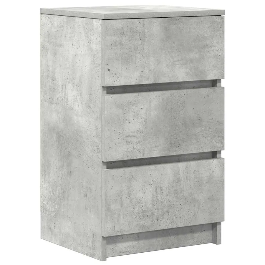 Table de chevet avec 3 tiroirs gris béton 39x35x65 cm - 2