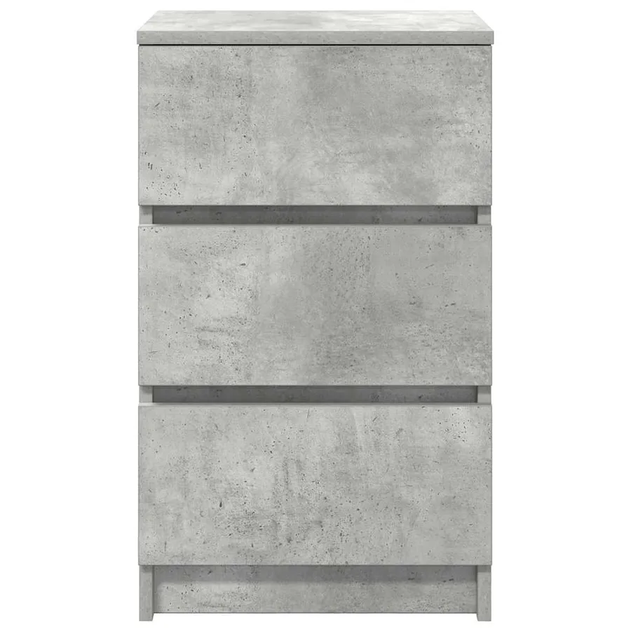 Table de chevet avec 3 tiroirs gris béton 39x35x65 cm - 6