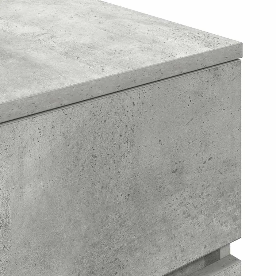 Table de chevet avec 3 tiroirs gris béton 39x35x65 cm - 9
