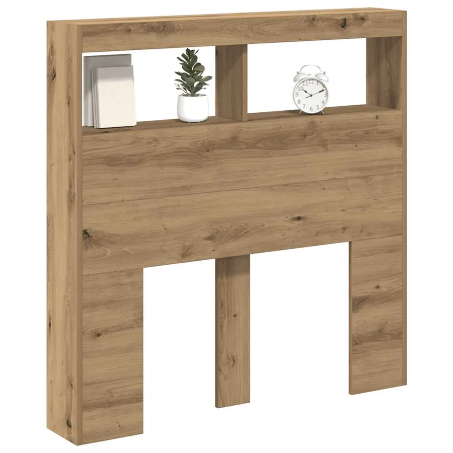Armoire tête de lit avec LED chêne artisanal 100x17x102 cm - 5