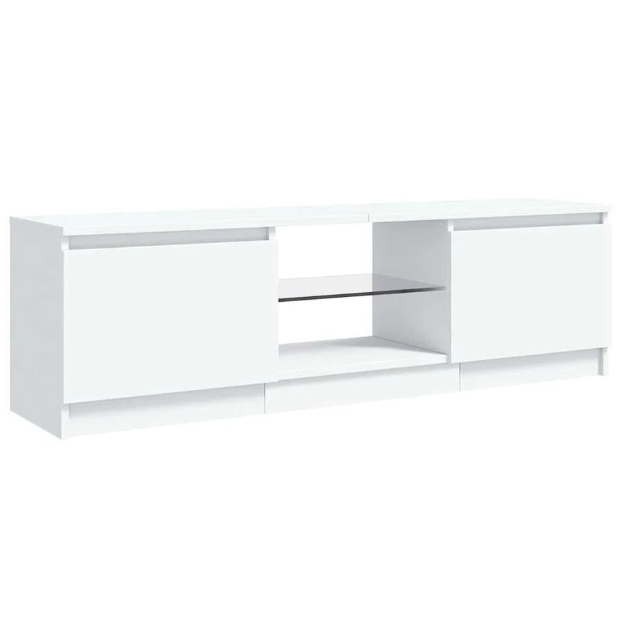 Meuble TV avec lumières LED Blanc 120x30x36 cm - 8