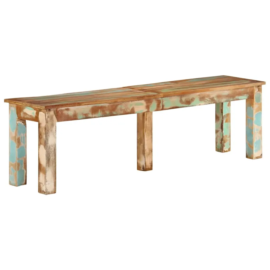 Banc 160x35x46 cm bois de récupération massif - 10