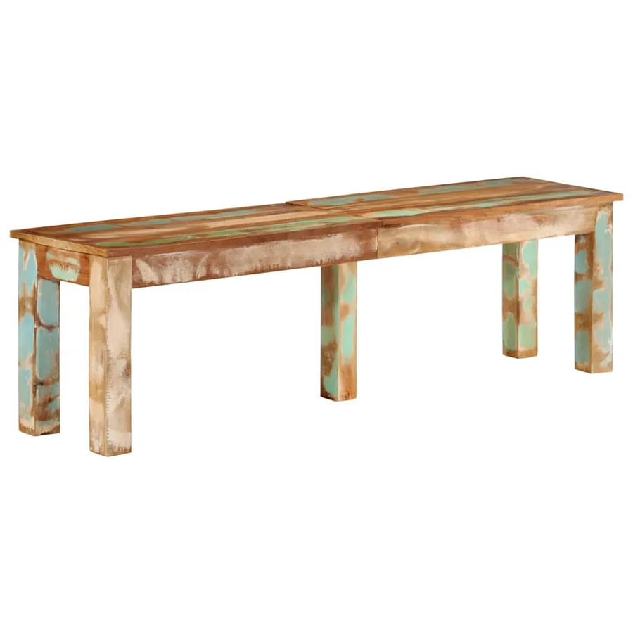 Banc 160x35x46 cm bois de récupération massif - 9