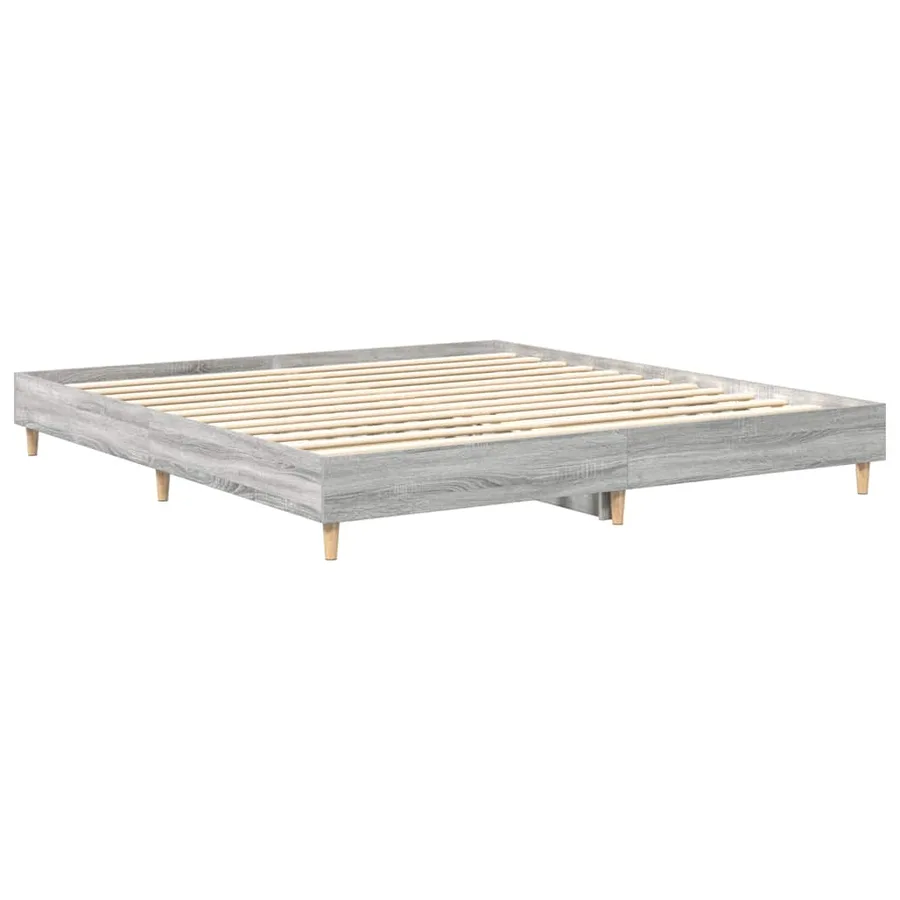 Cadre de lit sans matelas sonoma gris 200x200 cm - 7