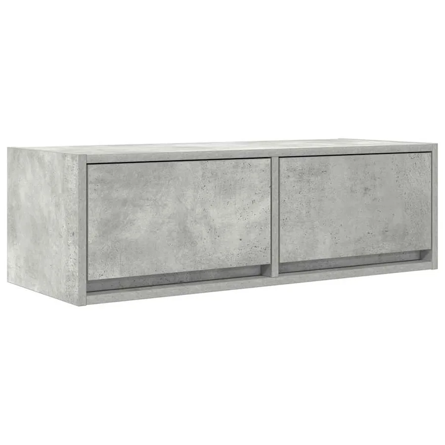 Meuble TV gris béton 80x31x25,5 cm bois d'ingénierie - 2
