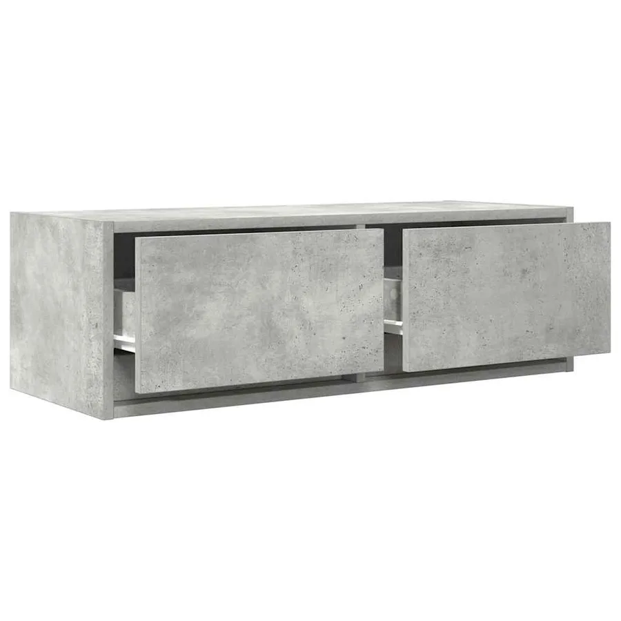 Meuble TV gris béton 80x31x25,5 cm bois d'ingénierie - 4
