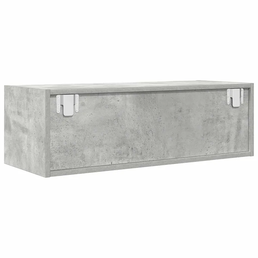 Meuble TV gris béton 80x31x25,5 cm bois d'ingénierie - 6