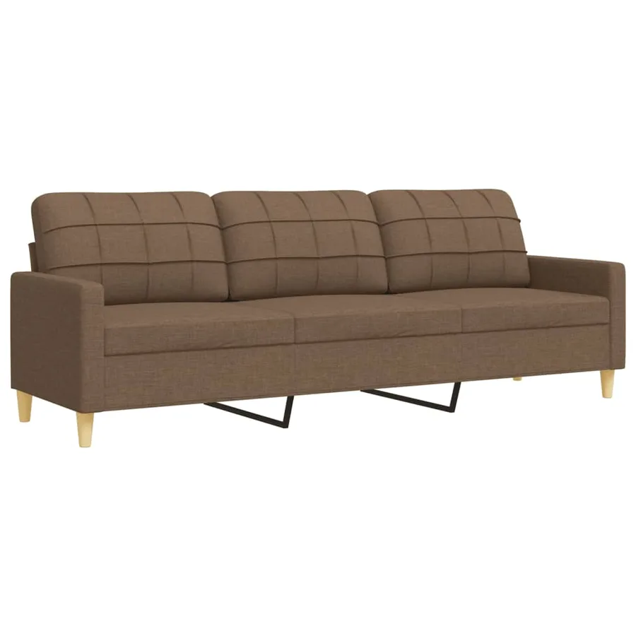 Ensemble de canapés 4 pcs avec repose-pied marron tissu - 6