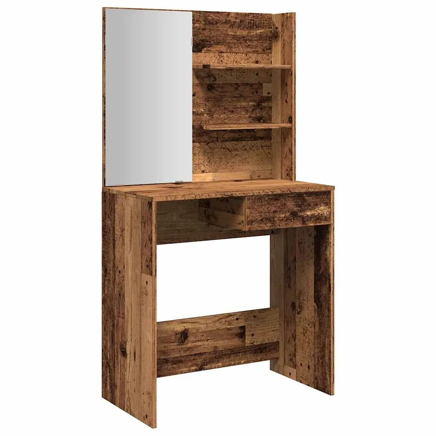 Coiffeuse avec miroir vieux bois 74,5x40x141 cm - 2