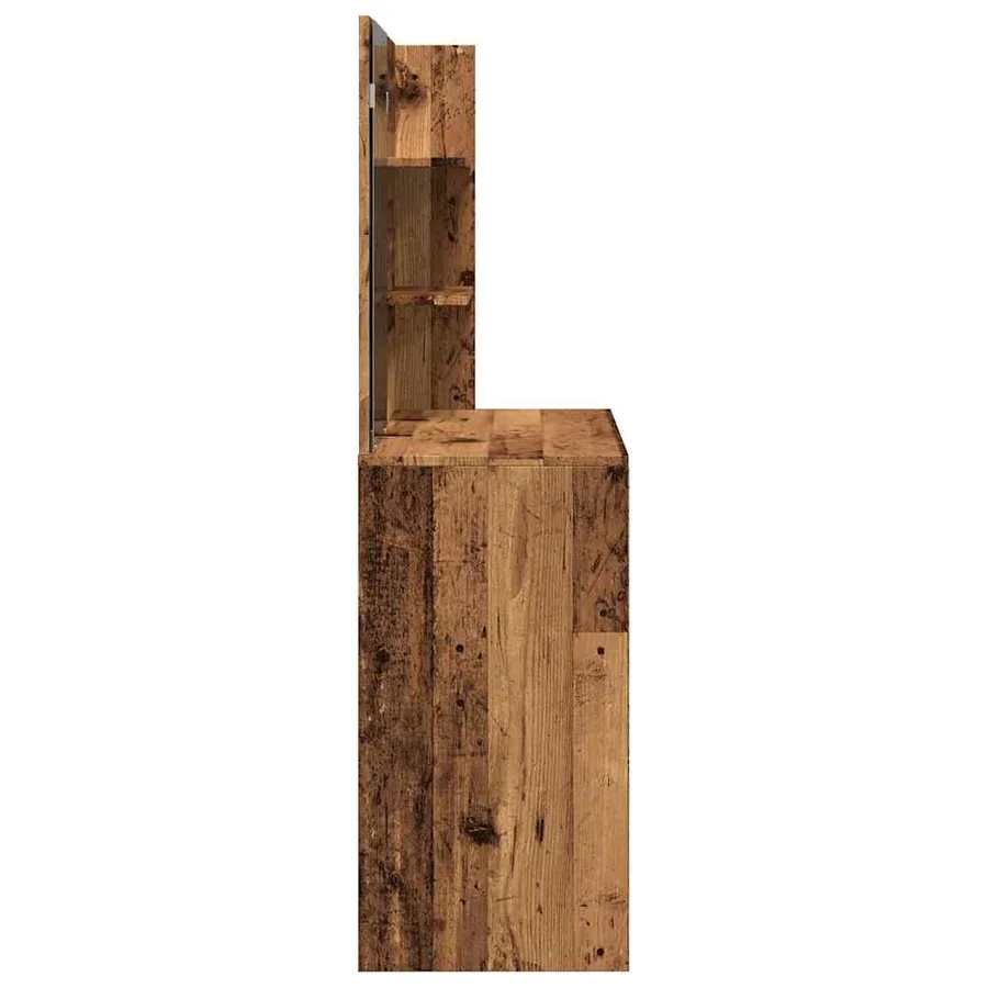 Coiffeuse avec miroir vieux bois 74,5x40x141 cm - 5