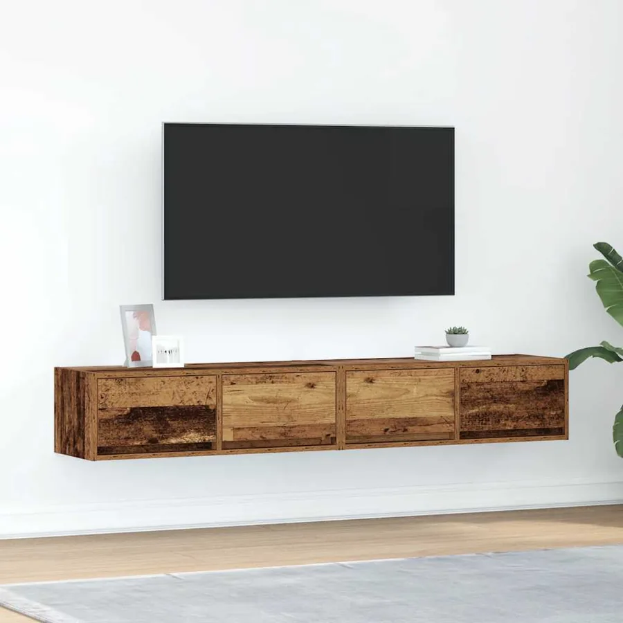 Meubles TV 2 pcs vieux bois 80x31x25,5 cm bois d'ingénierie