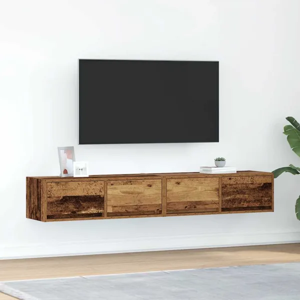 Meubles TV 2 pcs vieux bois 80x31x25,5 cm bois d'ingénierie