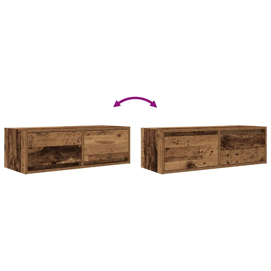 Meubles TV 2 pcs vieux bois 80x31x25,5 cm bois d'ingénierie - 13
