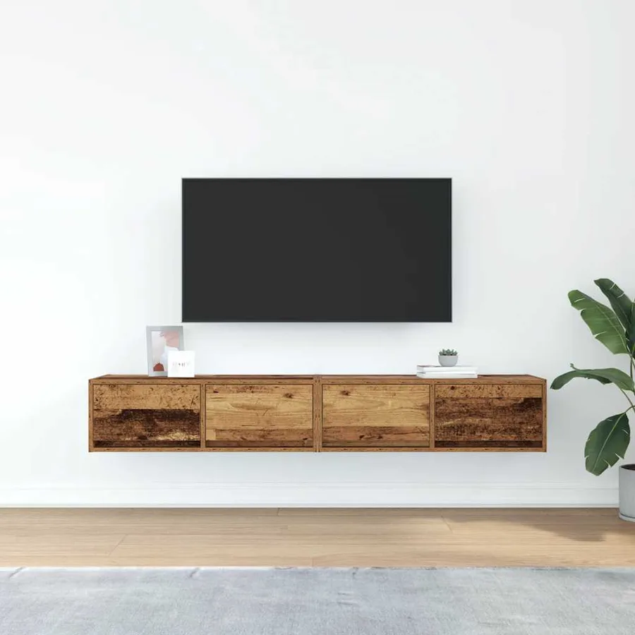 Meubles TV 2 pcs vieux bois 80x31x25,5 cm bois d'ingénierie - 3