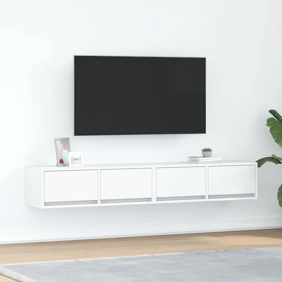 Meubles TV 2 pcs blanc 80x31x25,5 cm bois d'ingénierie