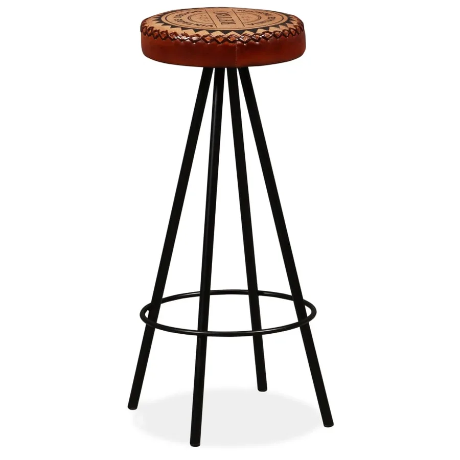 Tabourets de bar lot de 2 cuir véritable - 10
