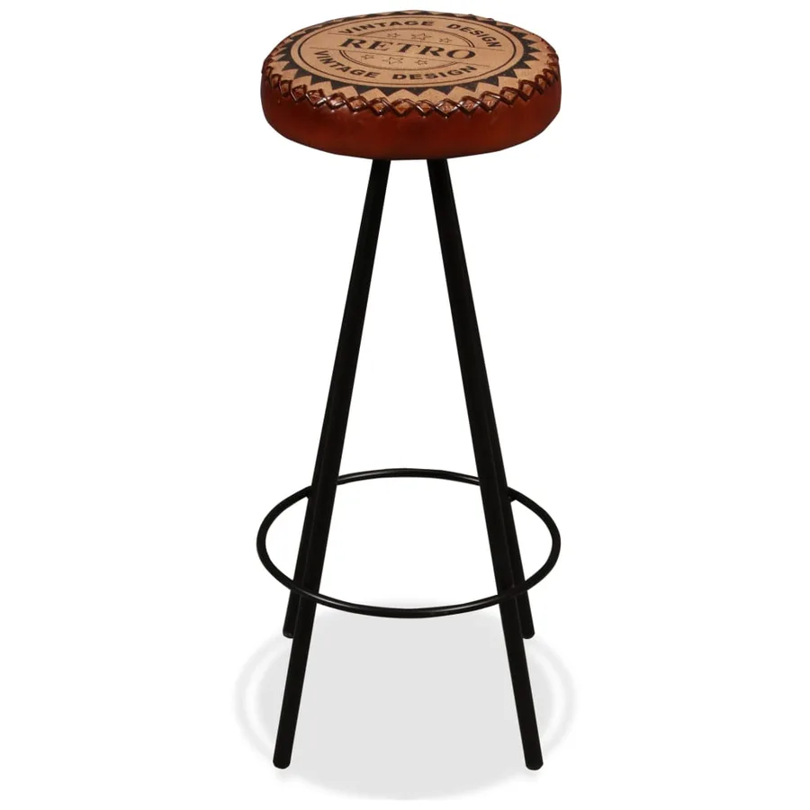 Tabourets de bar lot de 2 cuir véritable - 14