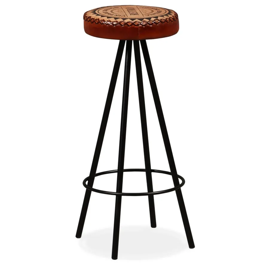 Tabourets de bar lot de 2 cuir véritable - 9